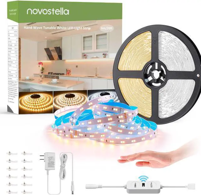 Main image of LED Under Cabinet Lights Strip Closet Kitchen Counter Cool White Tape Light Bar