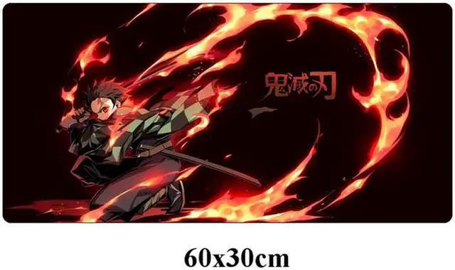 Alt view image 2 of 2 - Anime Mouse Pad Large 60x30cm Anime Mouse Pad Demon Slayer Kimetsu no Yaiba Gaming MousePad Gamer Locking Edge Otaku Laptop Desk Computer Mat