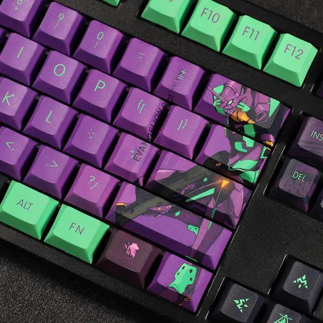 Alt view image 5 of 7 - Mechanical keyboard keycaps EVANGELION  108 key cap full set DIY