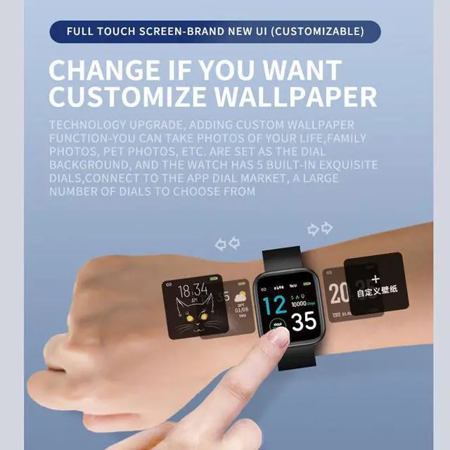 Alt view image 2 of 5 - Smart Watch , X21 1.3 Inch Full Touch Screen Smart Bracelet Heart Rate Pedometer Watch
