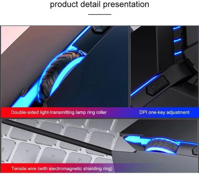 Alt view image 4 of 7 - YINDIAO 6 Keys Gaming Office USB Mute Mechanical Wired Mouse(Black)