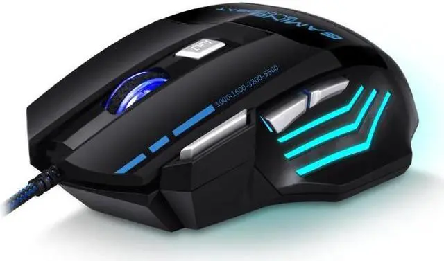 Alt view image 2 of 7 - GAMING BLOODBAT GM02 7 Keys USB Wired Optoelectronics Game Mouse Digital Respiratory Lights Mouse