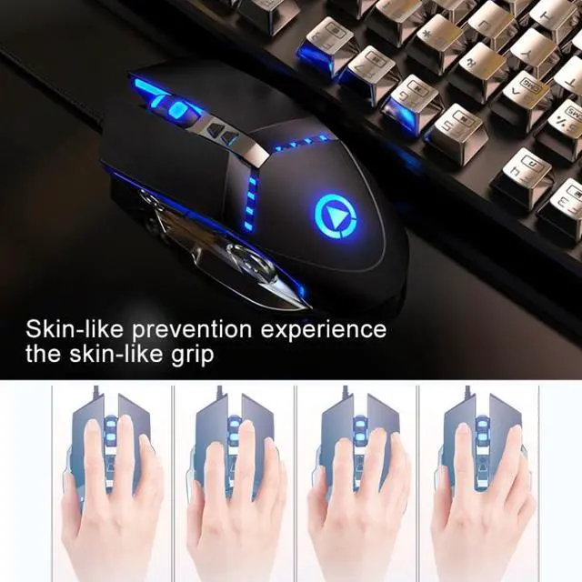 Alt view image 4 of 7 - YINDIAO G3PRO 3200DPI 4-modes Adjustable 7-keys RGB Light Silent Wired Gaming Mouse (Grey)