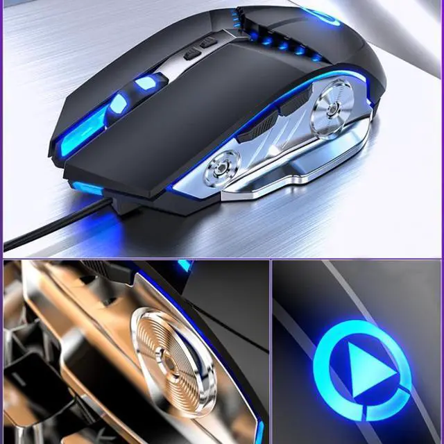 Alt view image 7 of 7 - YINDIAO G3PRO 3200DPI 4-modes Adjustable 7-keys RGB Light Silent Wired Gaming Mouse (Grey)