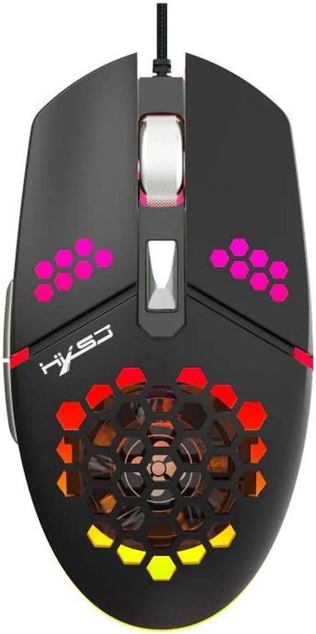 Main image of HXSJ J400 6 Keys 8000DPI RGB Light Fan Cooling Gaming Wired Mouse J400