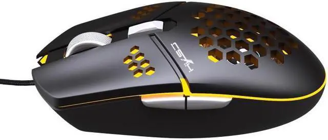 Alt view image 4 of 7 - HXSJ J400 6 Keys 8000DPI RGB Light Fan Cooling Gaming Wired Mouse J400