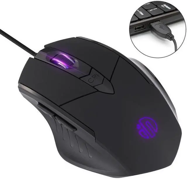 Alt view image 3 of 5 - Inphic PW1 Game Mute Macro Definition Illuminated Wired Mouse, Cable Length: 1.5m Mute Titanium Gray Game Version (Titanium Gray Game Version)