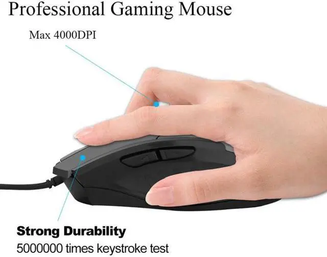 Alt view image 5 of 5 - Inphic PW1 Game Mute Macro Definition Illuminated Wired Mouse, Cable Length: 1.5m Mute Titanium Gray Game Version (Titanium Gray Game Version)