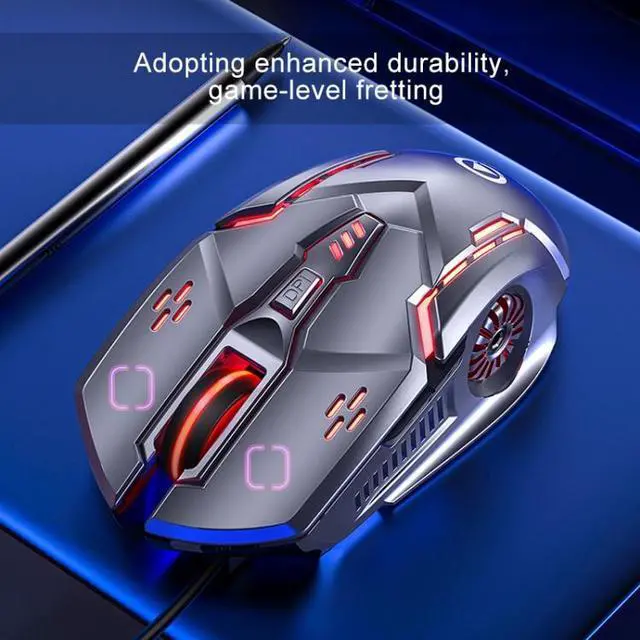 Alt view image 5 of 7 - YINDIAO G5 3200DPI 4-modes Adjustable 6-keys RGB Light Wired Gaming Mouse (Grey)