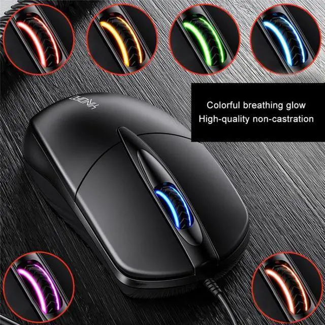 Alt view image 5 of 6 - YINDIAO G2 1000DPI 3-keys RGB Light Wired Business Mouse (Black)