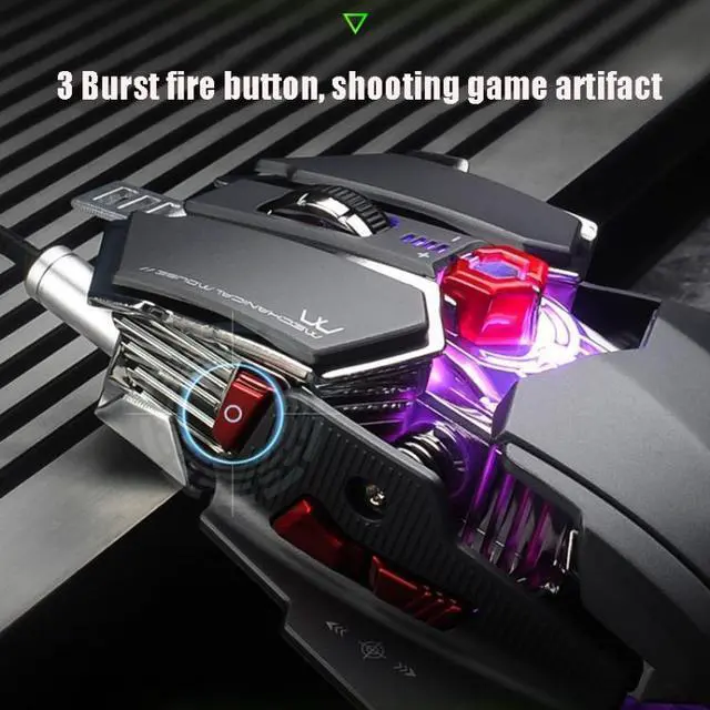 Alt view image 3 of 7 - Inphic PG6 9 Keys Macro Definition Gaming USB Luminous Wired Mouse, Cable Length: 1.8 M (Colorful)