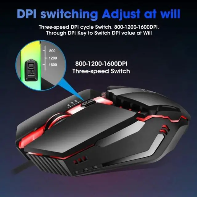 Alt view image 5 of 7 - ZGB K3 USB RGB Streamer Wired Gaming Mouse(Black)