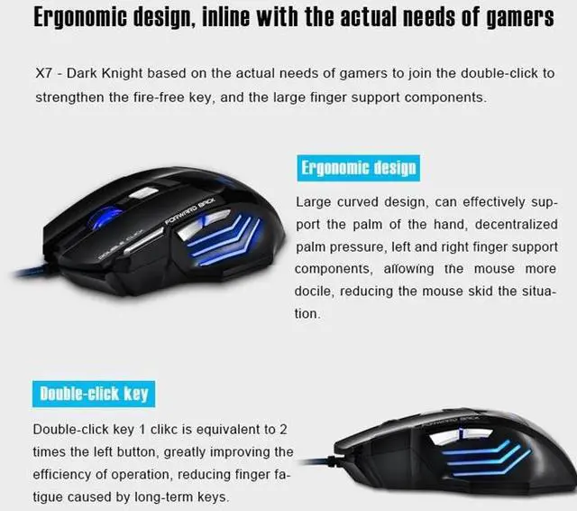 Alt view image 2 of 7 - IMICE X7 2400 DPI 7-Key Wired Gaming Mouse with Colorful Breathing Light, Cable Length: 1.8m (Sunset Yellow E-commerce Version)