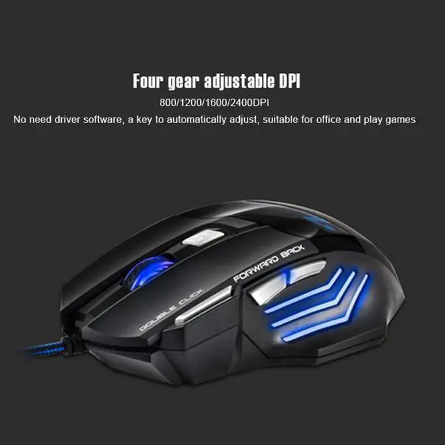 Alt view image 3 of 7 - IMICE X7 2400 DPI 7-Key Wired Gaming Mouse with Colorful Breathing Light, Cable Length: 1.8m (Sunset Yellow E-commerce Version)