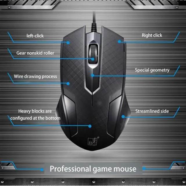 Alt view image 5 of 6 - Chasing Leopard 129 USB Universal Wired Optical Gaming Mouse with Counter Weight, Length: 1.3m(Black)