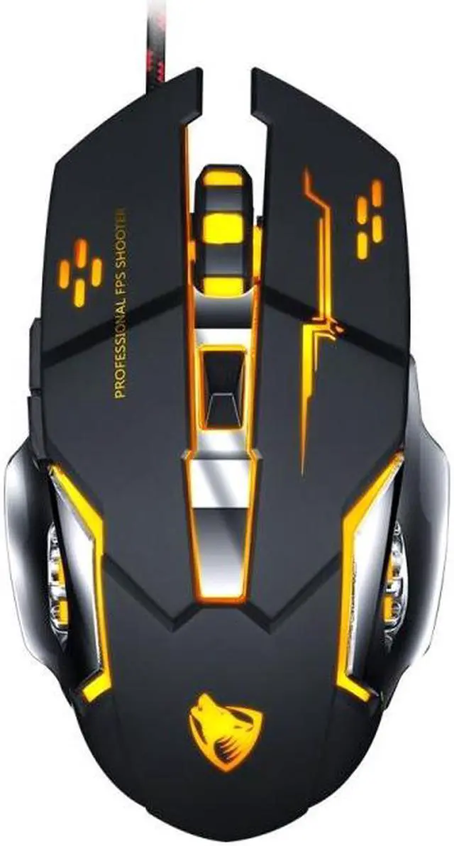 Alt view image 7 of 7 - T-WOLF V6 USB Interface 6-Buttons 3200 DPI Wired Mouse Gaming Mechanical Macro Programming 7-Color Luminous Gaming Mouse, Cable Length: 1.5m (Macro Definition Silent Version Star Color)