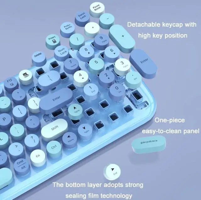 Alt view image 4 of 7 - MOFii Candy XR Color Wireless Keyboard And Mouse Set (Lemon Yellow)
