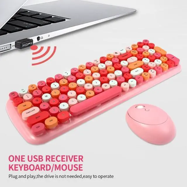 Alt view image 5 of 7 - MOFii Candy XR Color Wireless Keyboard And Mouse Set (Lemon Yellow)