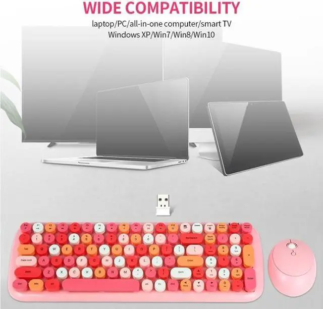 Alt view image 6 of 7 - MOFii Candy XR Color Wireless Keyboard And Mouse Set (Lemon Yellow)
