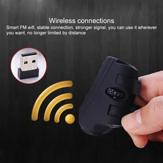 Alt view image 6 of 7 - GM306DM Bluetooth + 2.4GHz Dual-mode Lazy Finger Ring Mouse Rechargeable Wireless Mouse (Black)