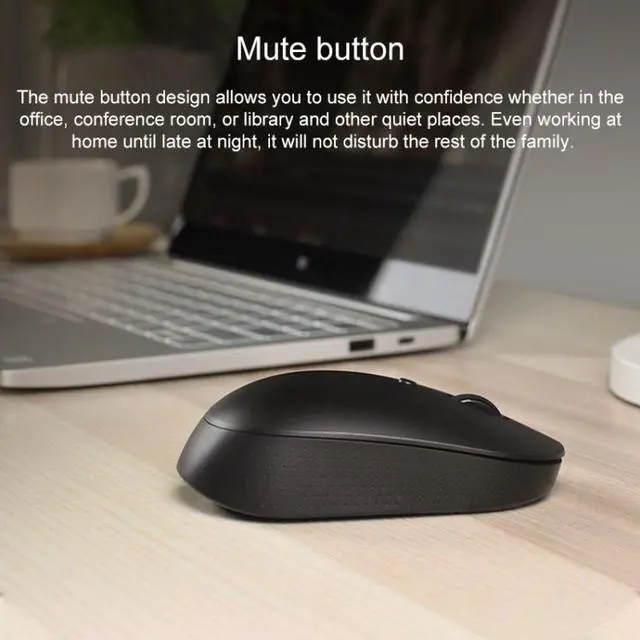 Alt view image 6 of 7 - Original Xiaomi 2.4G Wireless Bluetooth 4.2 Dual Mode Silent Mouse (Black)