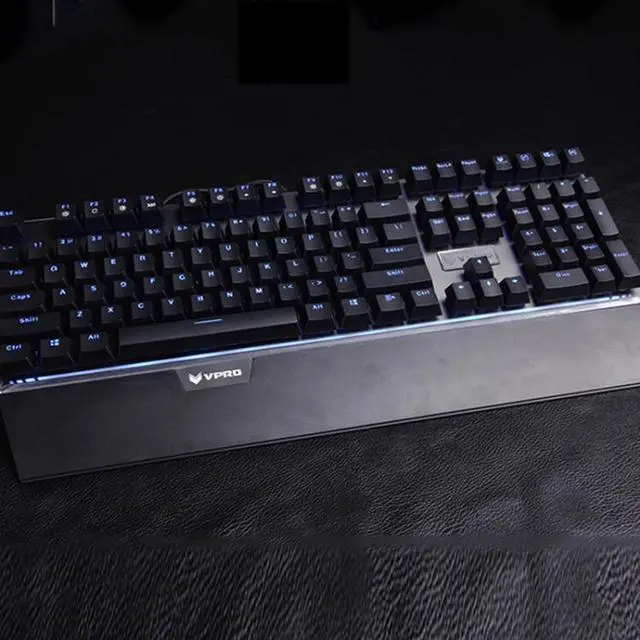 Alt view image 3 of 5 - Rapoo V720 108 Keys Full Color Backlit Game Mechanical Keyboard with Hand Rest (Green Shaft)