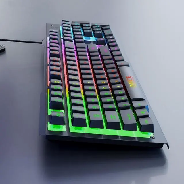 Alt view image 2 of 7 - IMICE AK-900 104 Keys Metal Backlit Gaming Wired Suspended Illuminated Keyboard, Cable Length: 1.5m (Black)