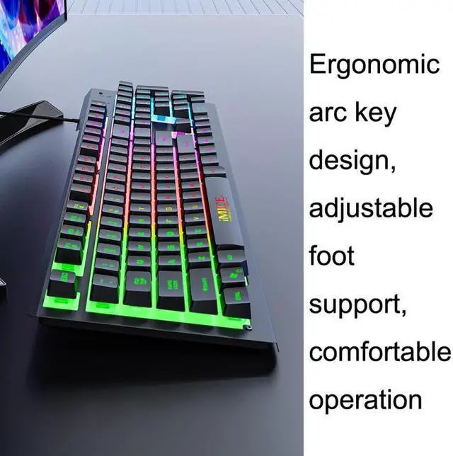 Alt view image 4 of 7 - IMICE AK-900 104 Keys Metal Backlit Gaming Wired Suspended Illuminated Keyboard, Cable Length: 1.5m (Black)