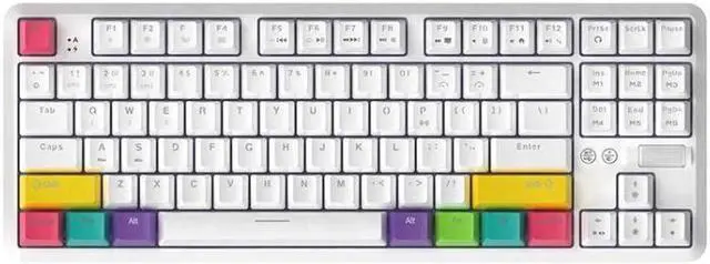 Alt view image 2 of 7 - Ajazz K870T 87-keys Wired Bluetooth + Type-C Rechargeable Mechanical Keyboard  Mini RGB Backlit Keyboard, Cable Length: 1.6m (Black Shaft)
