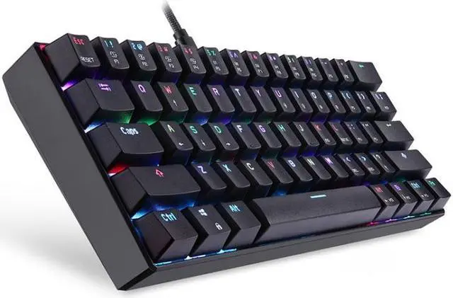 Alt view image 4 of 7 - MOTOSPEED CK61 61 Keys  Wired Mechanical Keyboard RGB Backlight with 14 Lighting Effects, Cable Length: 1.5m Green Shaft