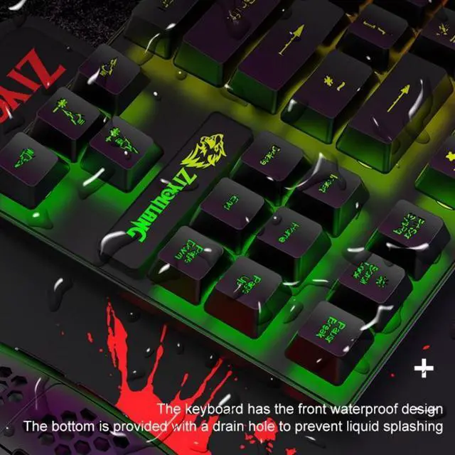 Alt view image 4 of 7 - ZIYOU LANG T2 88 Keys Gaming Mechanical Luminous Keyboard and Mouse Set, Cable Length: 1.6m T2 White (White)