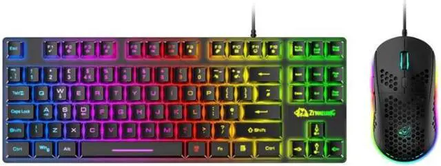Alt view image 7 of 7 - ZIYOU LANG T2 88 Keys Gaming Mechanical Luminous Keyboard and Mouse Set, Cable Length: 1.6m T2 White (White)