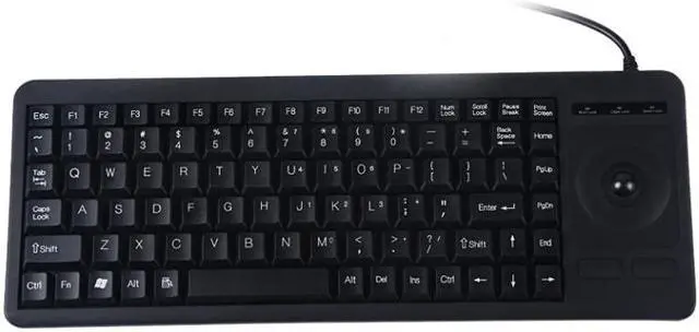 Main image of DS-8900 PS / 2 Interface Prevent Water Splashing Laser Engraving Character One-piece Wired Trackball Keyboard, Length: 1.5m