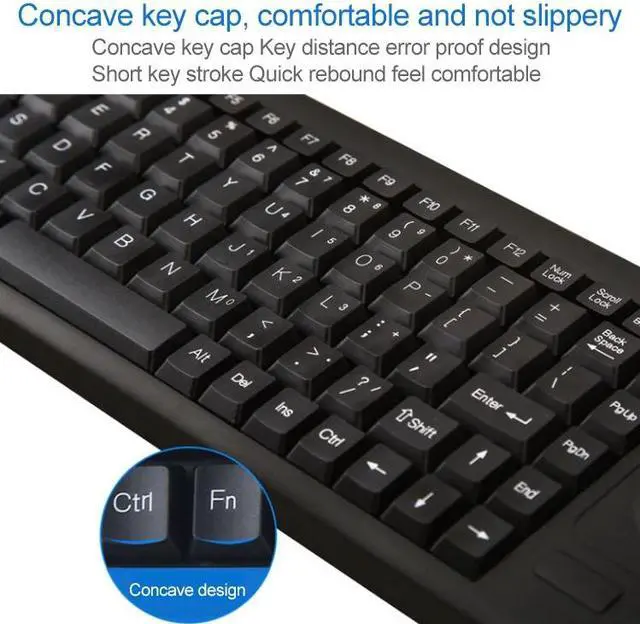 Alt view image 7 of 7 - DS-8900 PS / 2 Interface Prevent Water Splashing Laser Engraving Character One-piece Wired Trackball Keyboard, Length: 1.5m