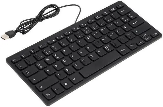 Alt view image 2 of 7 - TT-A01 Ultra-thin Design Mini Wired Keyboard, German Version (Black)