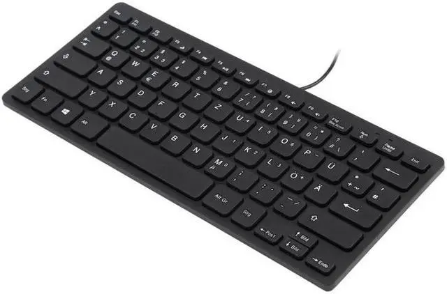 Alt view image 3 of 7 - TT-A01 Ultra-thin Design Mini Wired Keyboard, German Version (Black)