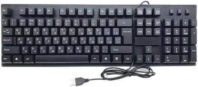 Main image of 108 Keys Computer USB Wired Keyboard, Cable Length: 1.5m (Russian)