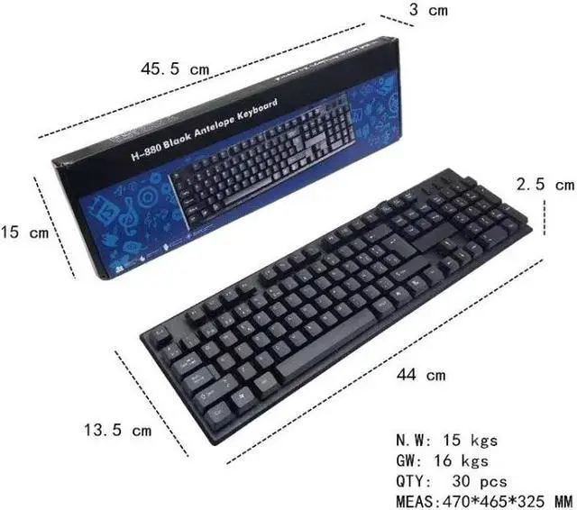 Alt view image 3 of 5 - 108 Keys Computer USB Wired Keyboard, Cable Length: 1.5m (Russian)