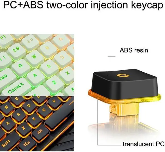 Alt view image 5 of 7 - LANGTU L1 104 Keys USB Home Office Film Luminous Wired Keyboard, Cable Length:1.6m L1 White Light Pink (White Light Pink)