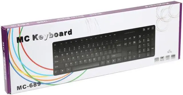 Alt view image 6 of 7 - MC-689 Waterproof USB Wired Keyboard, Arabic Version (Black)