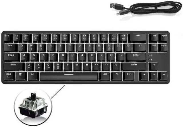 Main image of Ajazz K680T Mini USB Wired Dual-mode Charging 68-keys Laptop Bluetooth Mechanical Keyboard, Cable Length: 1.6m Black