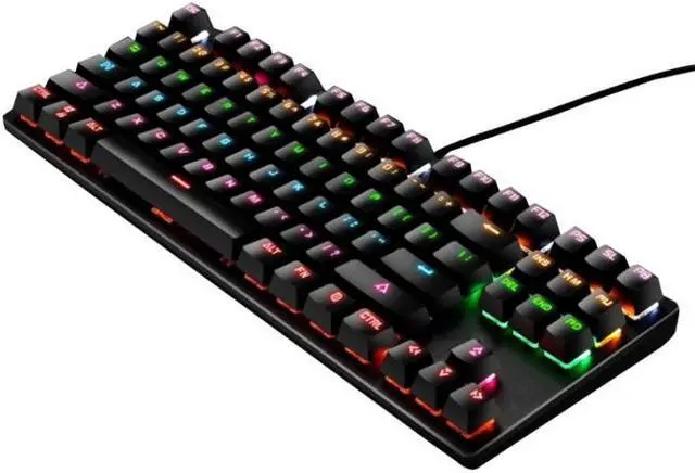 Main image of LEAVEN K550 87 Keys Green Shaft Gaming Athletic Office Notebook Punk Mechanical Keyboard, Cable Length: 1.8m (Black)