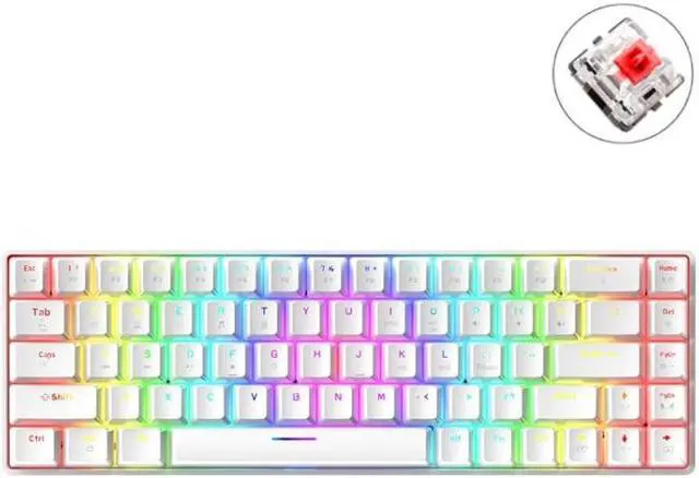 Main image of ZIYOU LANG T8 68 Keys RGB Luminous Gaming Mechanical Keyboard, Cable Length:1.6m T8 White Red Shaft (White Red Shaft)
