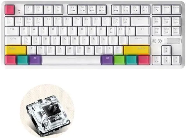 Main image of Ajazz K870T 87-keys Wired Bluetooth + Type-C Rechargeable Mechanical Keyboard  Mini RGB Backlit Keyboard, Cable Length: 1.6m (Black Shaft)