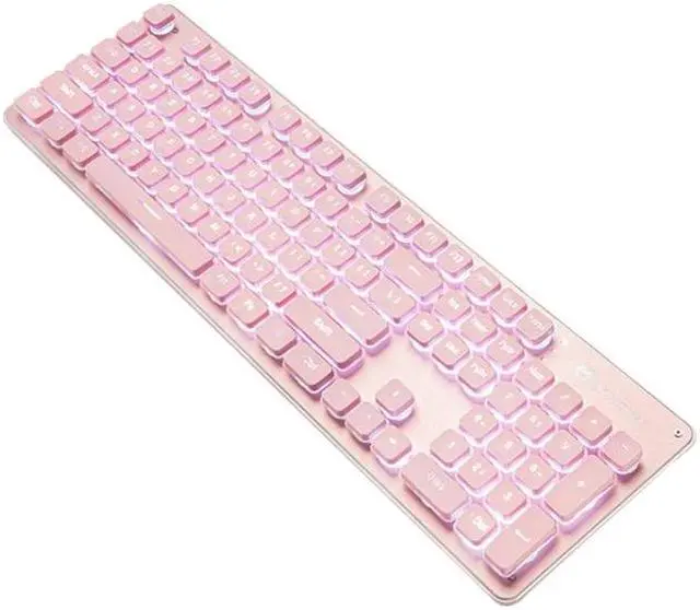 Main image of LANGTU L1 104 Keys USB Home Office Film Luminous Wired Keyboard, Cable Length:1.6m L1 White Light Pink (White Light Pink)