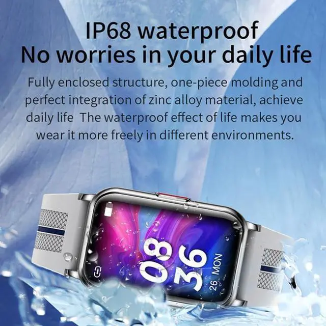 Alt view image 7 of 7 - LOANIY H76 Heart Rate Detection Waterproof Smart Watch (Black)