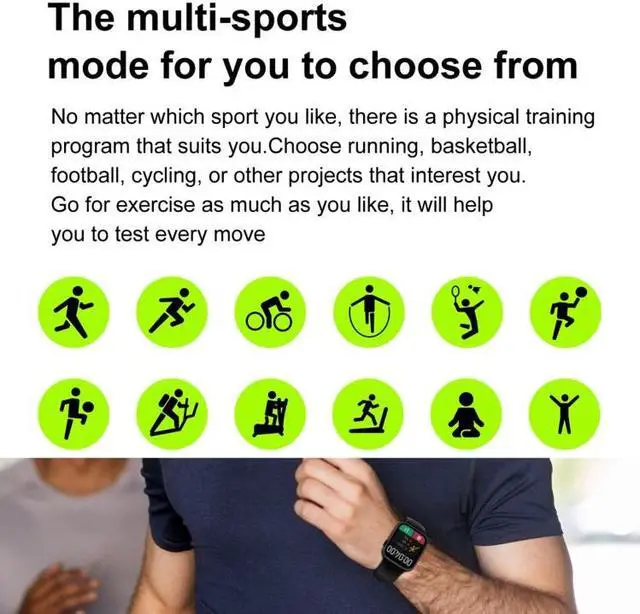 Alt view image 4 of 7 - DT NO.I 7 1.9 inch TFT Screen Smart Watch, Support Bluetooth Call/Menstrual Cycle Reminder (Black)