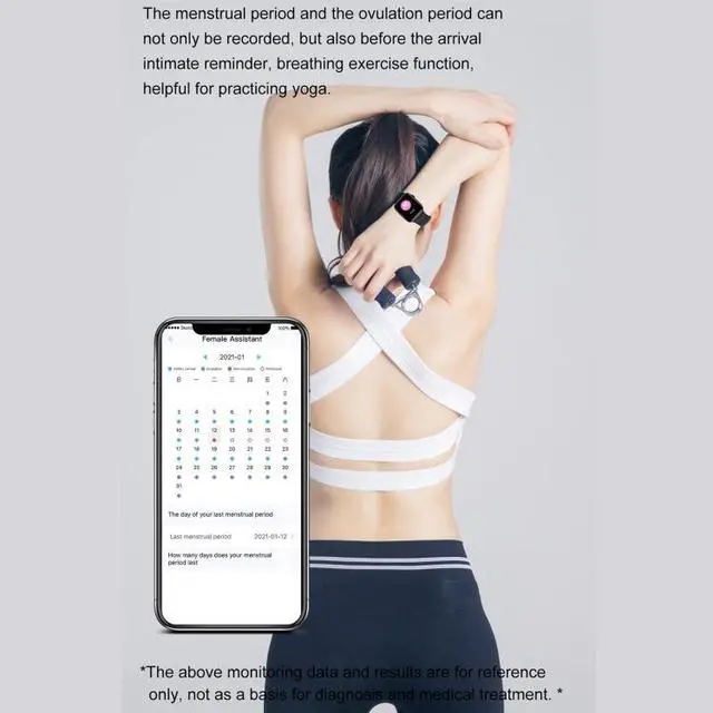 Alt view image 7 of 7 - DT NO.I 7 1.9 inch TFT Screen Smart Watch, Support Bluetooth Call/Menstrual Cycle Reminder (Black)