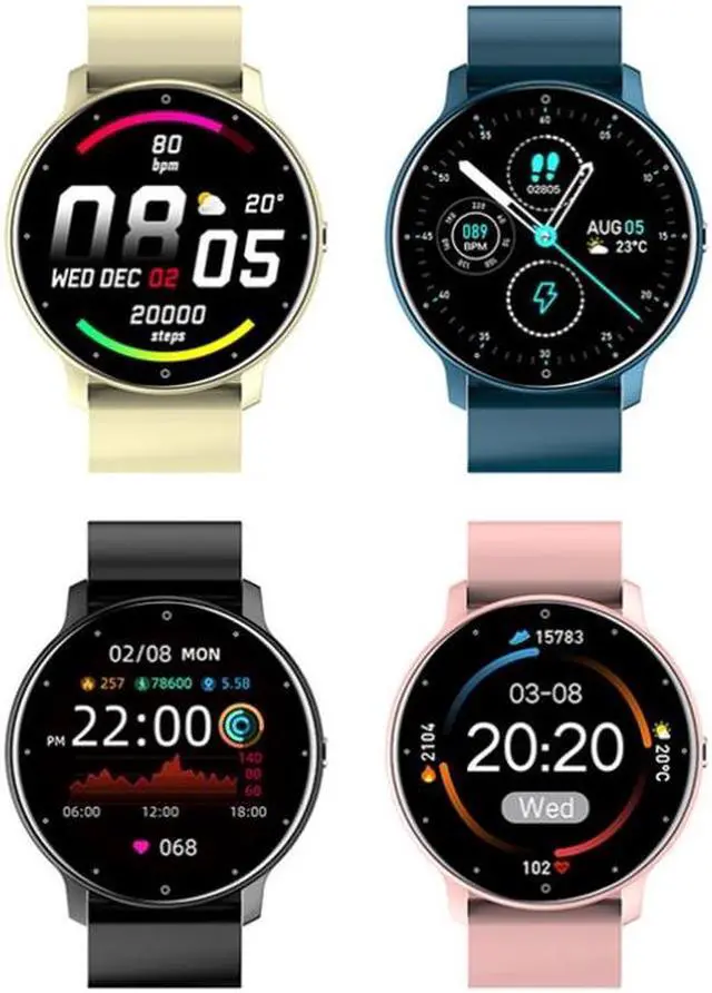 Alt view image 2 of 7 - ZL02 Heart Rate Monitoring Pedometer Smart Watch Silicone Band (Blue) (Blue) Black