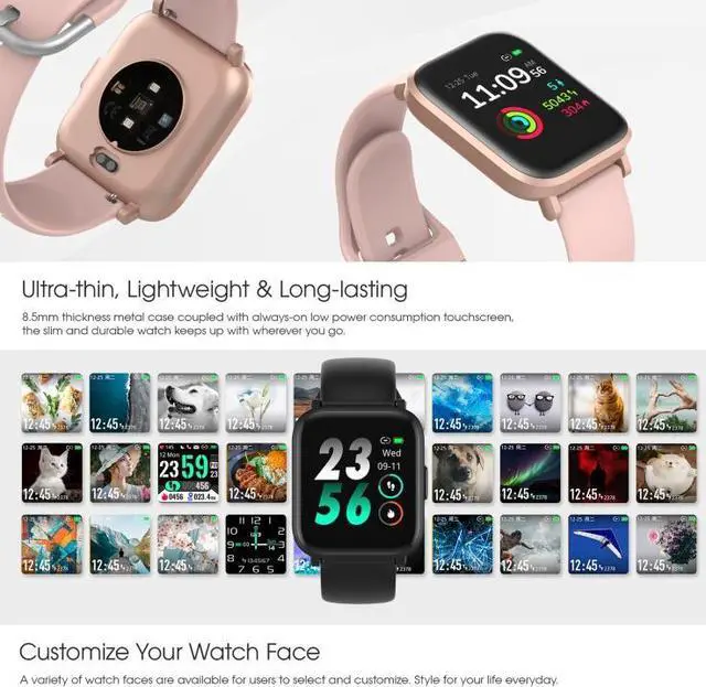 Alt view image 2 of 7 - CS201 1.3 inch TFT Color Screen IP68 Waterproof Sport Smart Watch, Support Sleep Monitoring / Heart Rate Monitoring / Blood Oxygen Monitoring / Message Push(Black) (Black)